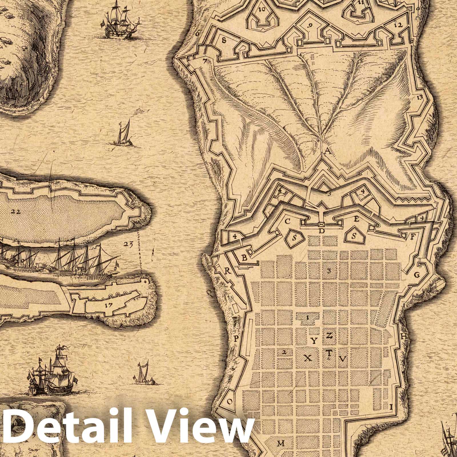 Malta - River Map, 1723 - Historical Map Print