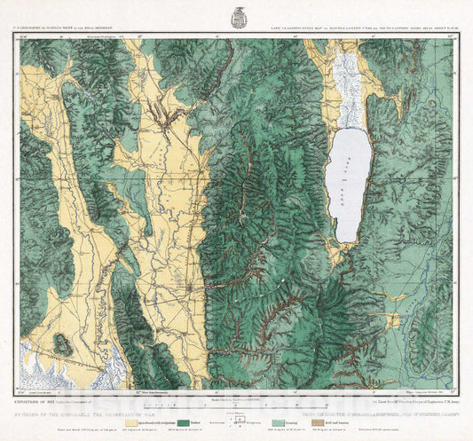 Historic Map : National Atlas - 1878 41B. Land Classification Map Of North-Eastern Utah & South-Eastern Idaho. - Vintage Wall Art