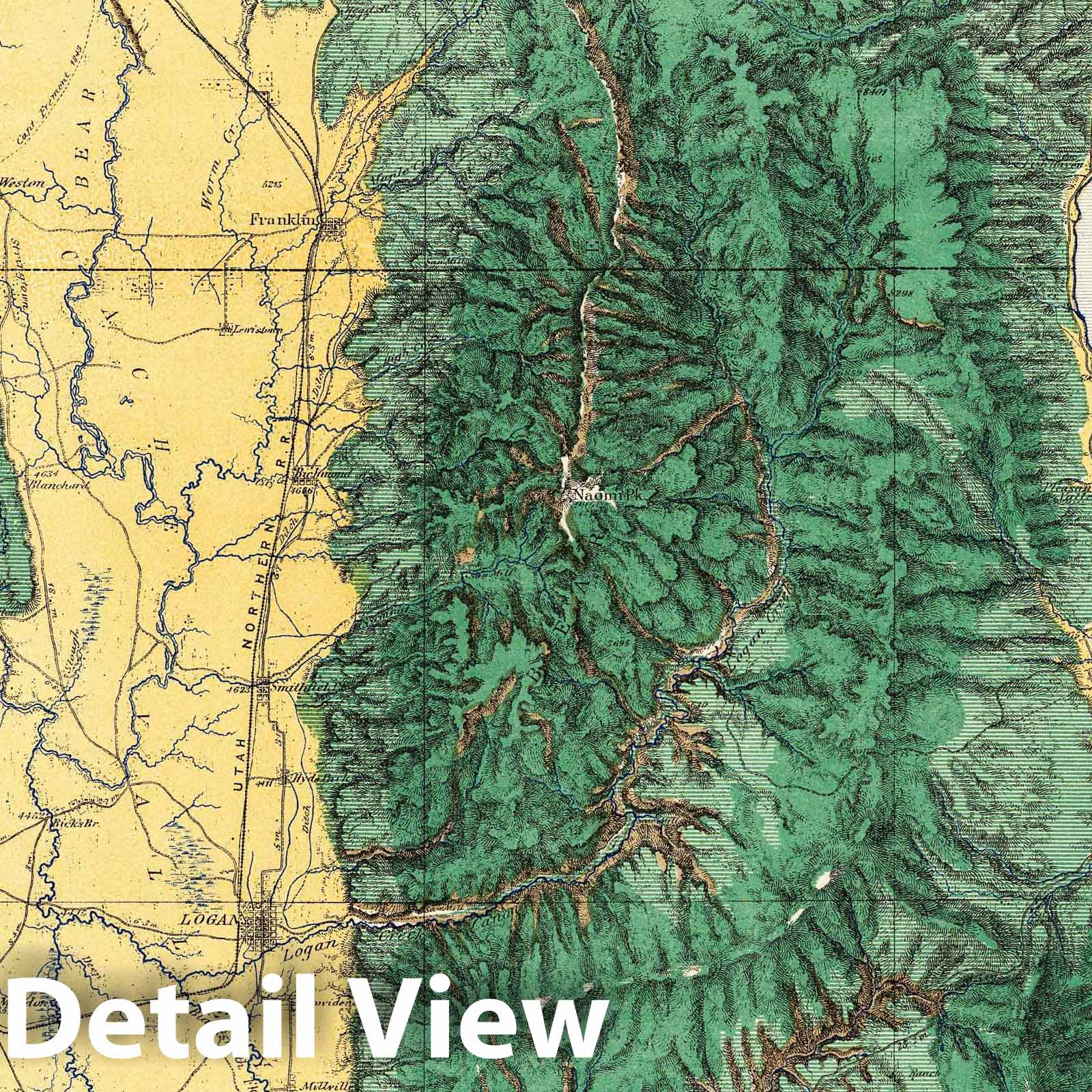 Wheeler Survey: Northeastern Utah, Southeastern Idaho - Geologic Map, 1878
