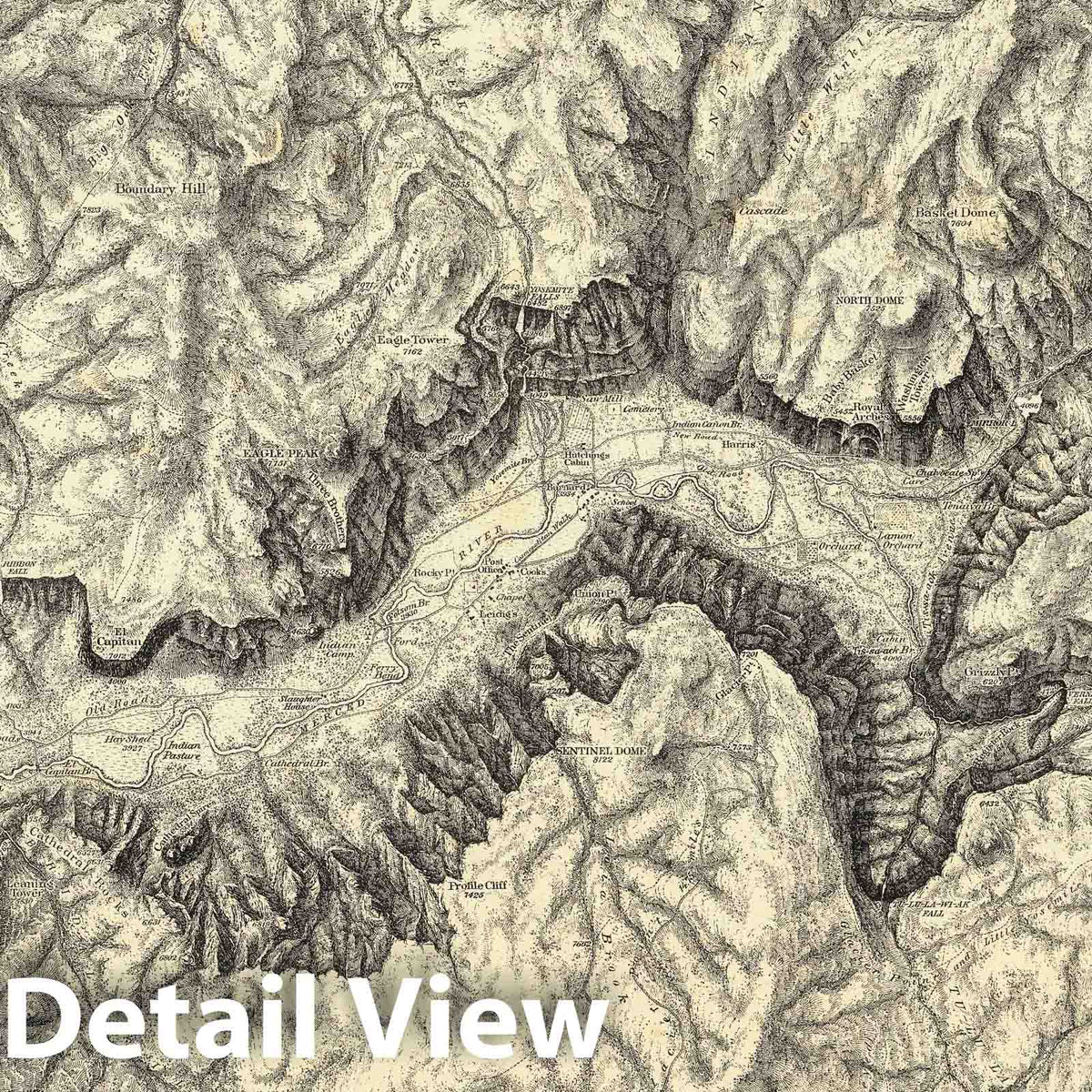 Yosemite Valley and Vicinity, California - Geologic Map, 1883