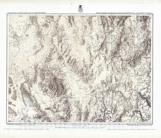 Historic Map : National Atlas - 1872 66. Parts Of Eastern & Southeastern Nevada & Southwestern Utah. - Vintage Wall Art