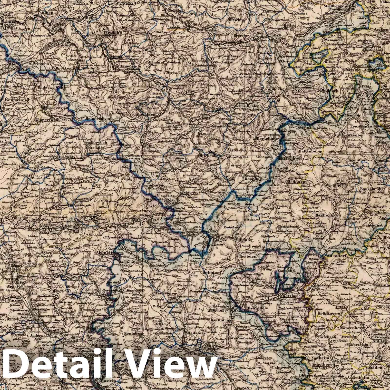 Westphalia, Rhine Province, Hesse-Nassau, 1875 - Historical Map Print