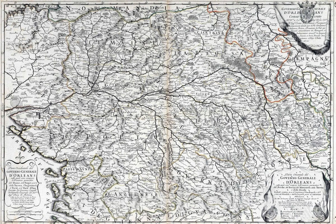 Historic Map : France, , Europe 1692 Generale d'Orleans Consacrato , Vintage Wall Art