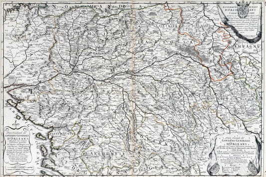 Historic Map : France, , Europe 1692 Generale d'Orleans Consacrato , Vintage Wall Art