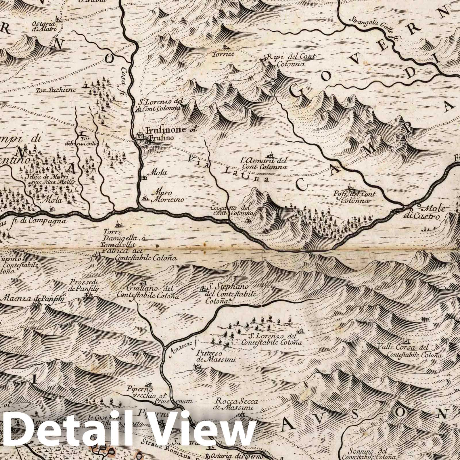 Lazio, Italy - 1693 Historical Map Print (Plate 131)