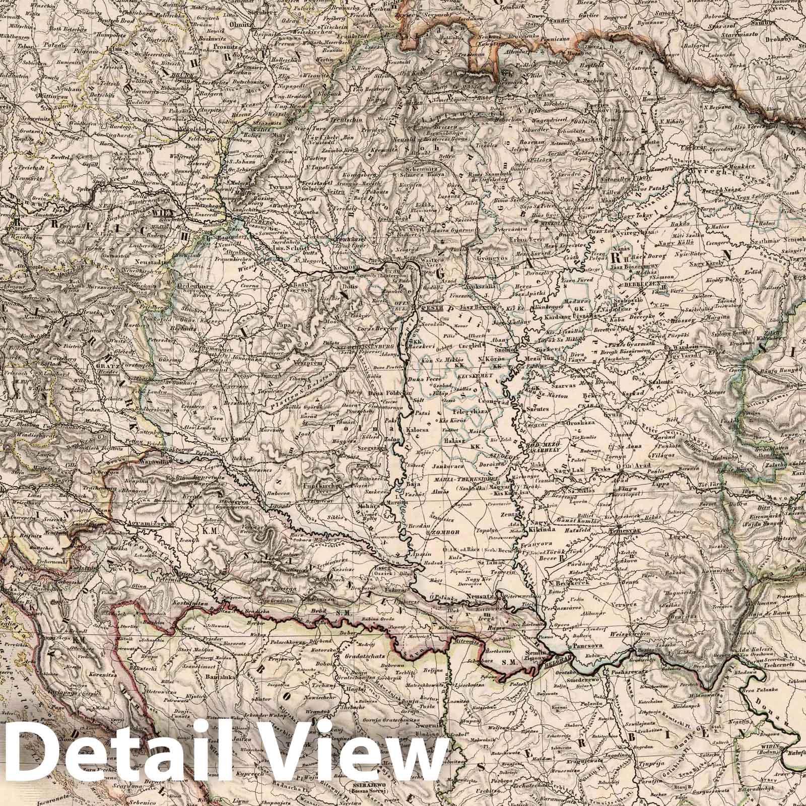 Austrian-Hungarian Monarchy, 1875 - Historical Map Print