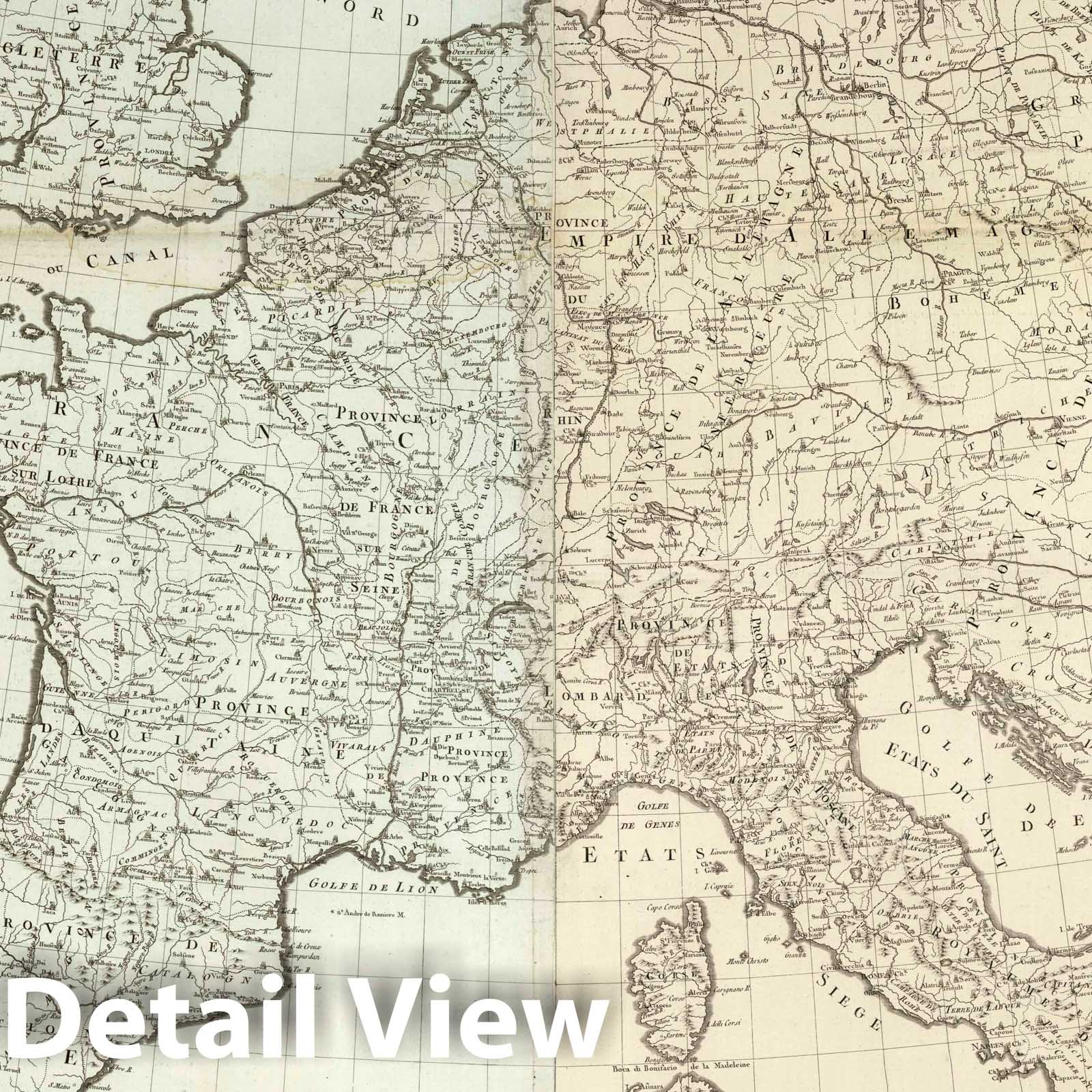 Carthusian Monastery Houses of Europe - River Map, 1785 - Historical Map Print