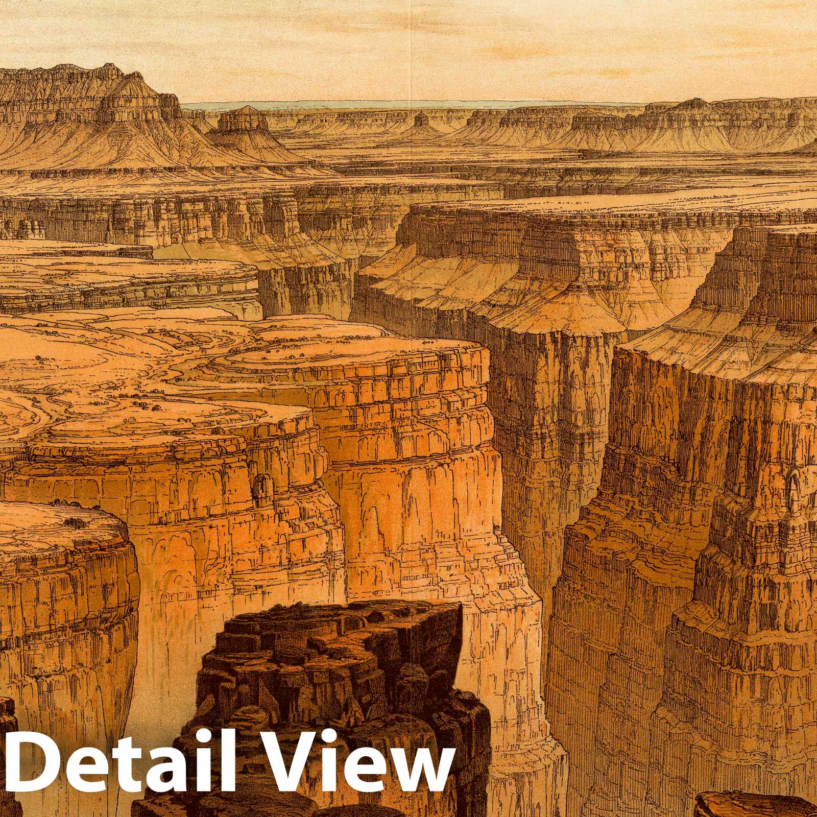 Grand Canyon, Toroweap, Arizona - Geologic Map, 1882