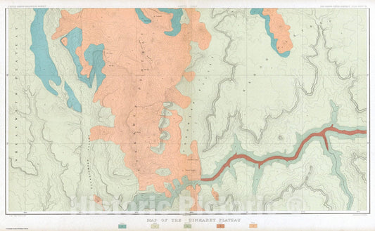 Historic Map : Geologic Atlas - 1882 Map Of The Uinkaret Plateau. South Half. - Vintage Wall Art