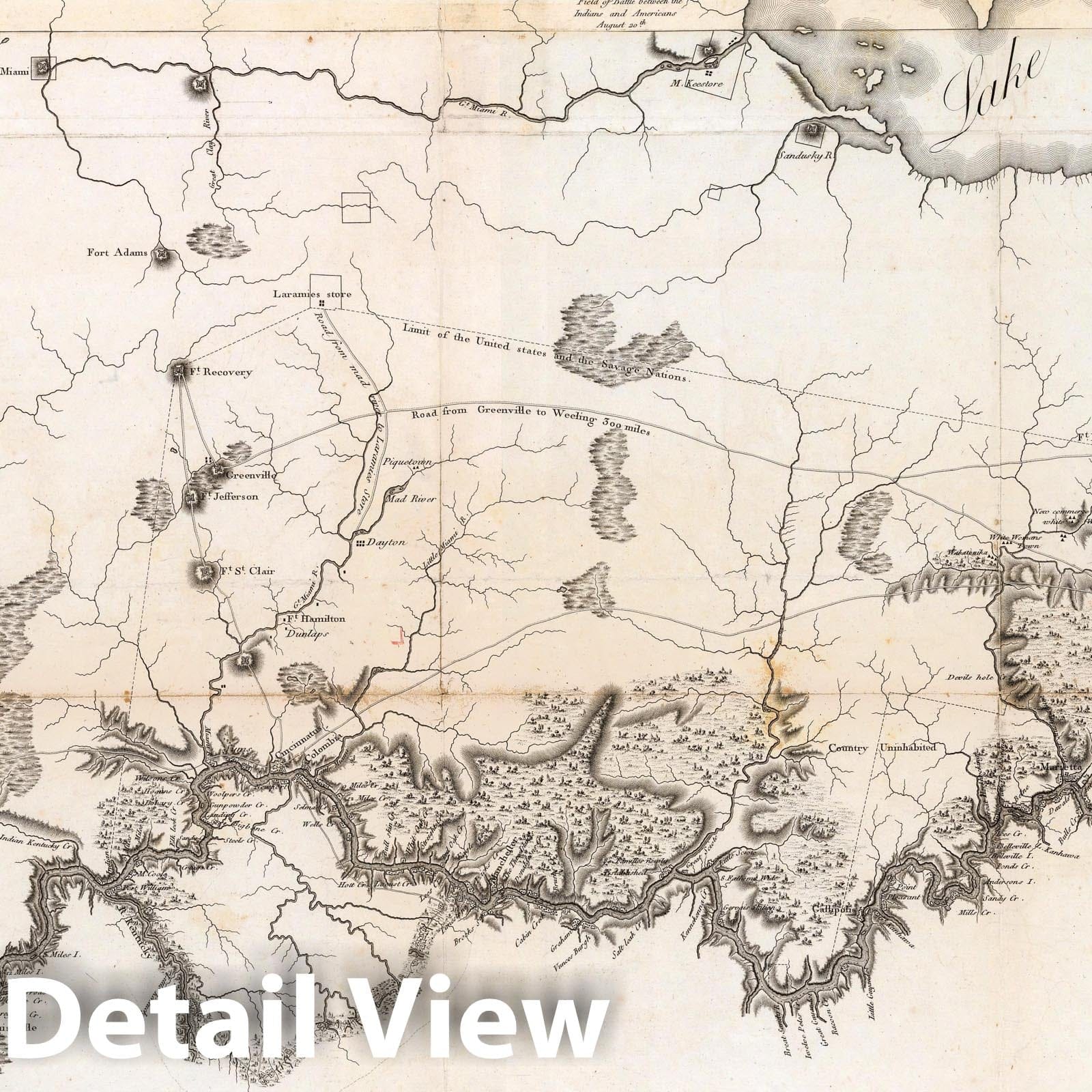 Ohio River from Source to Mississippi - Nautical Chart, 1796