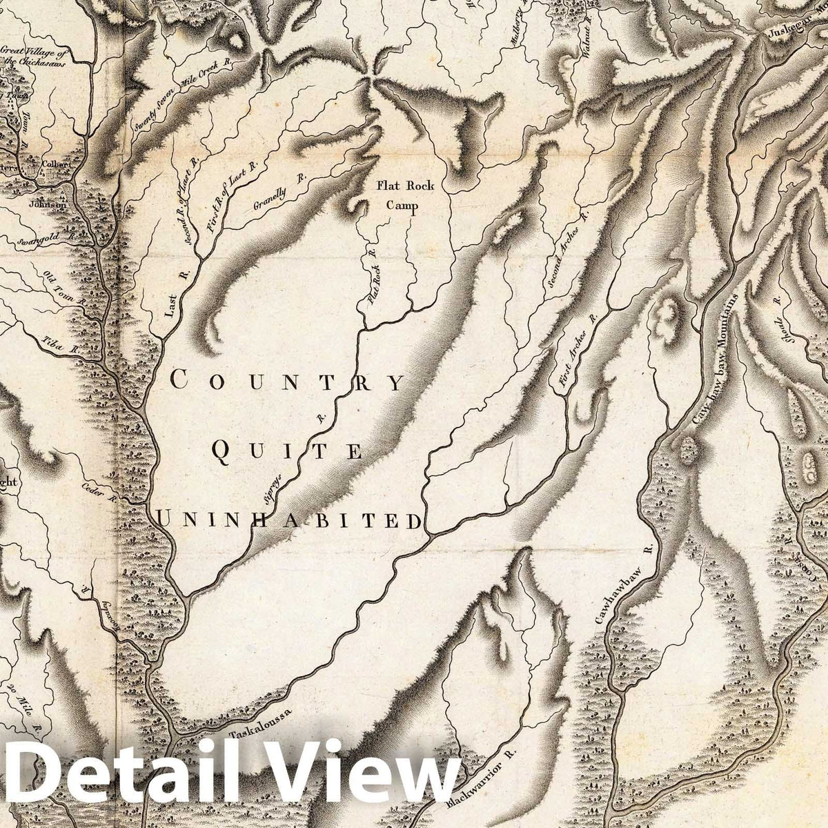 Mobile and Yazoo Rivers - Plate No. 33, 1796 - Historical Map Print