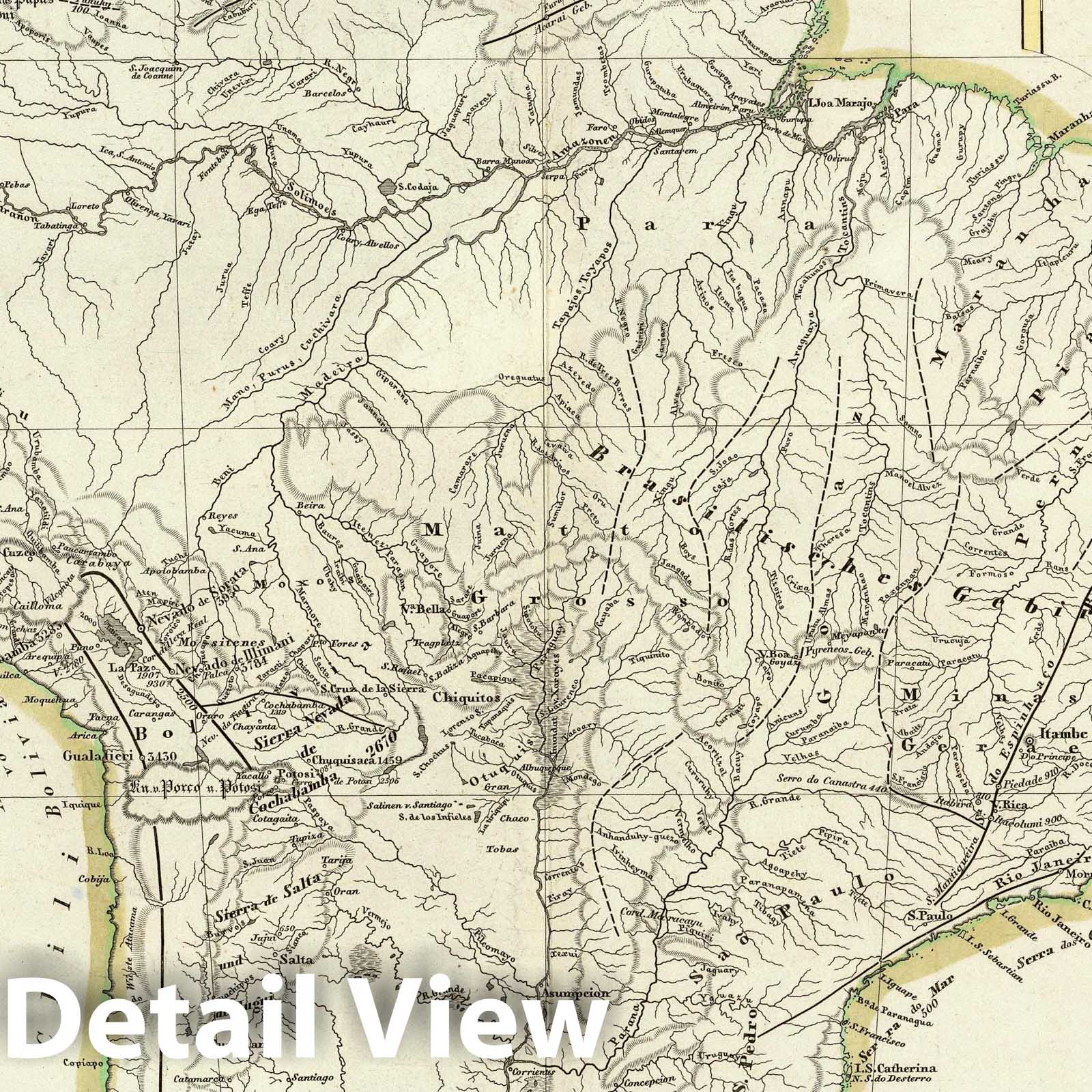 South America - Geologic Map, 1843 - Historical Map Print