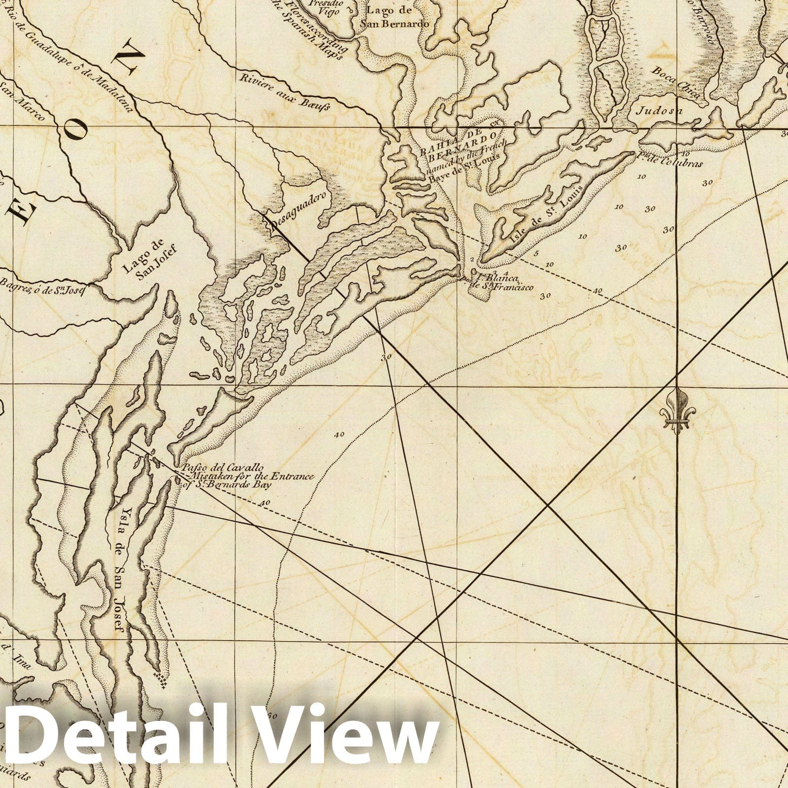 Western Coast of Louisiana and Northern Mexico - Nautical Chart, 1775