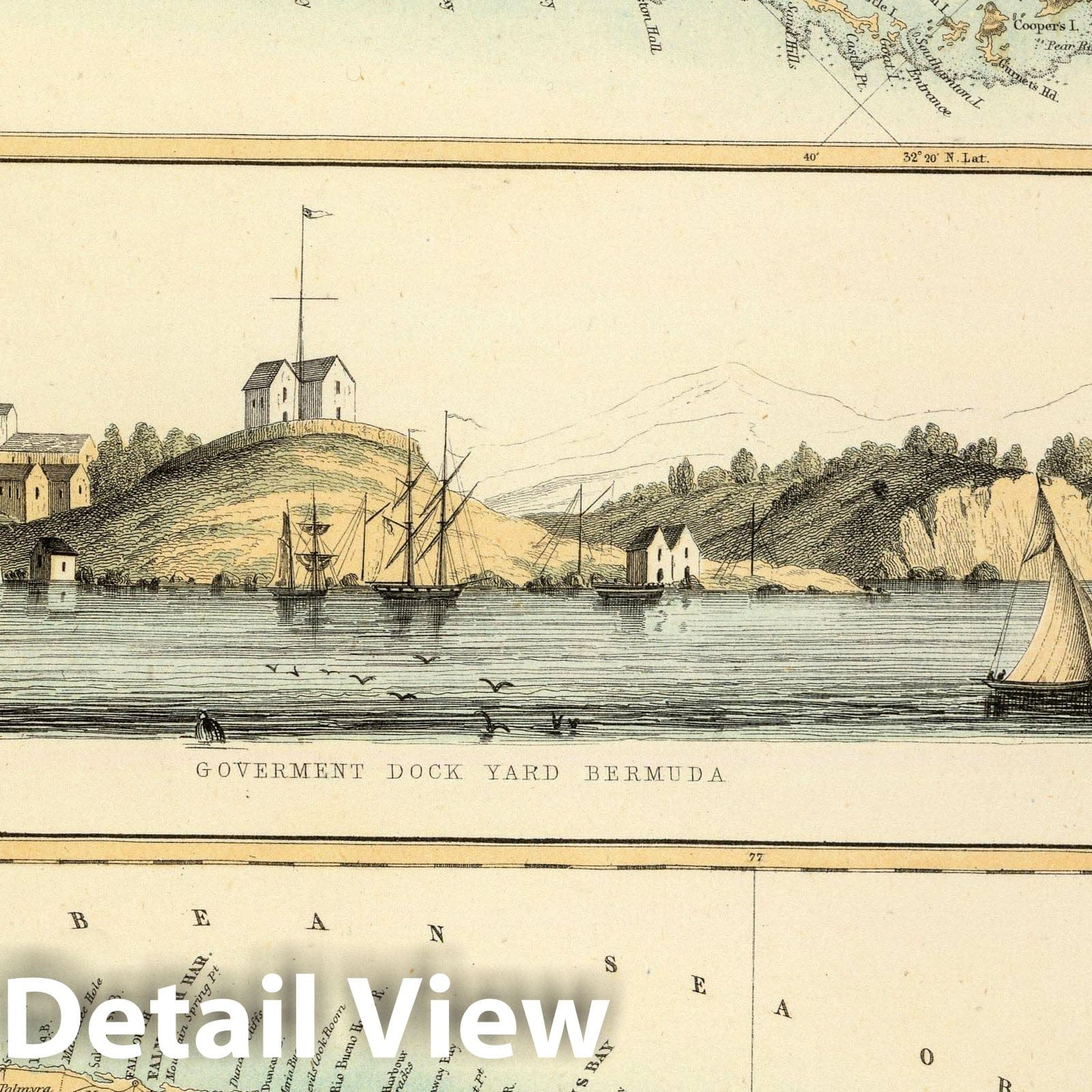Bermuda and Jamaica, 1872 - Historical Map Print