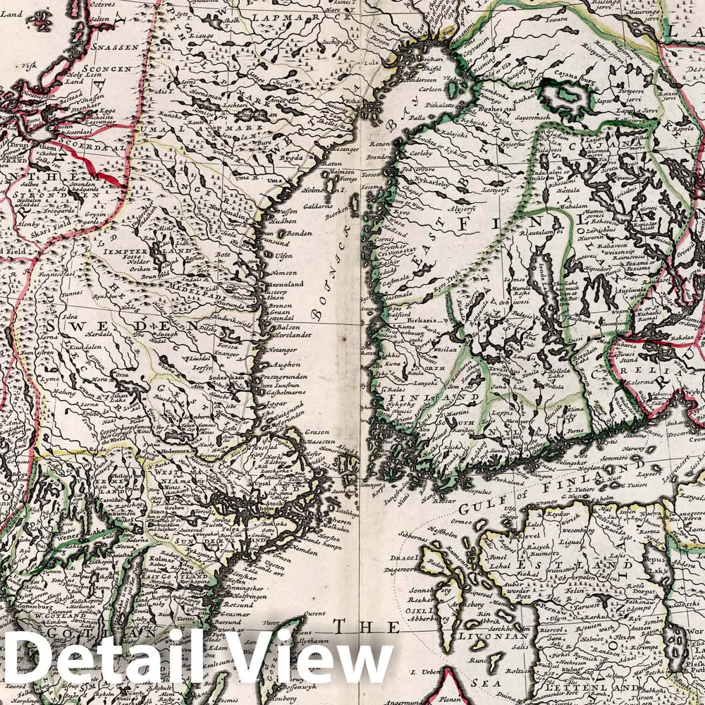 Historic Map : 1732 Denmark and Sweden. - Vintage Wall Art