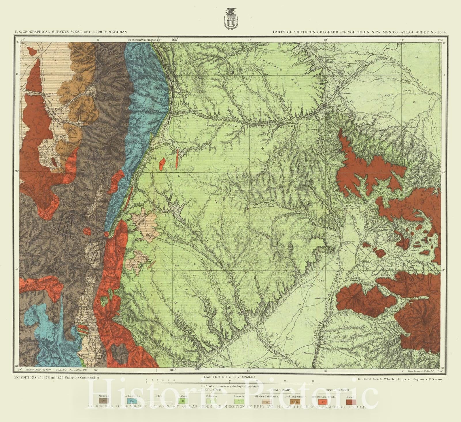 Wheeler Survey: Southern Colorado and Northern New Mexico - Plate No. 70A, 1881