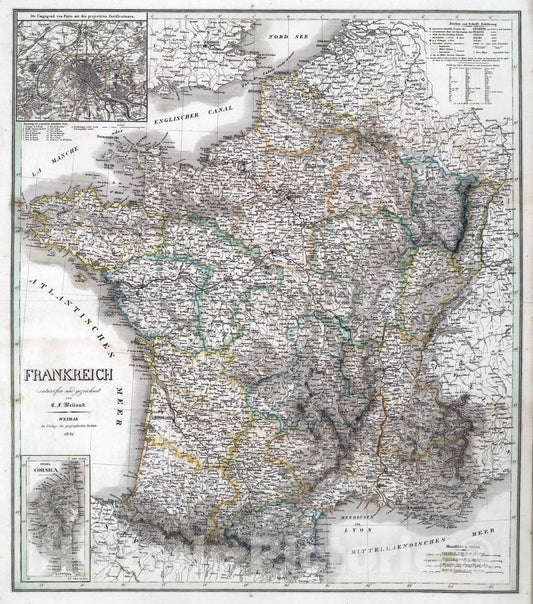 Historic Map : France, 1841 Frankreich. France. , Vintage Wall Art