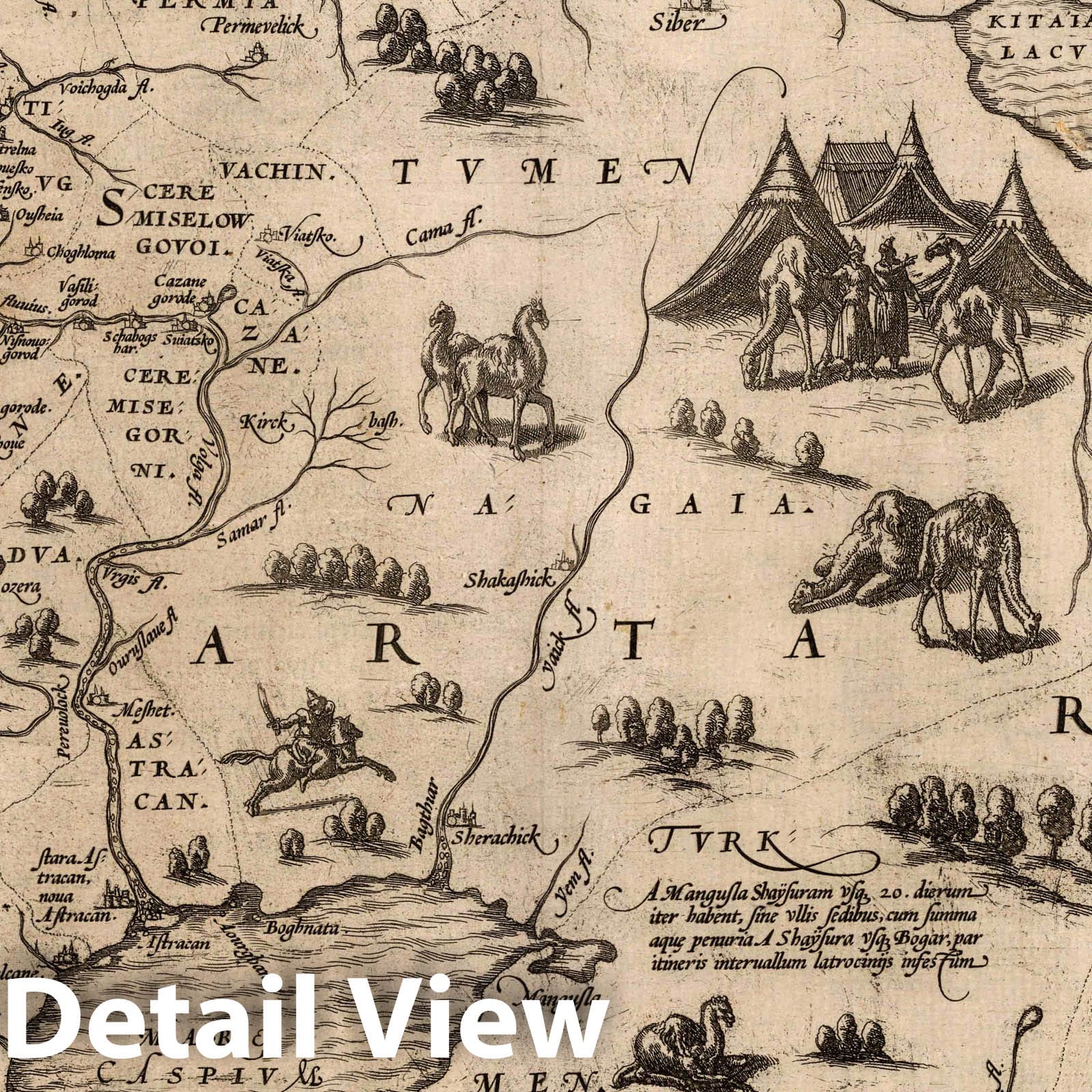 Russia, Muscovy, and Tartary, 1570 - Historical Map Print