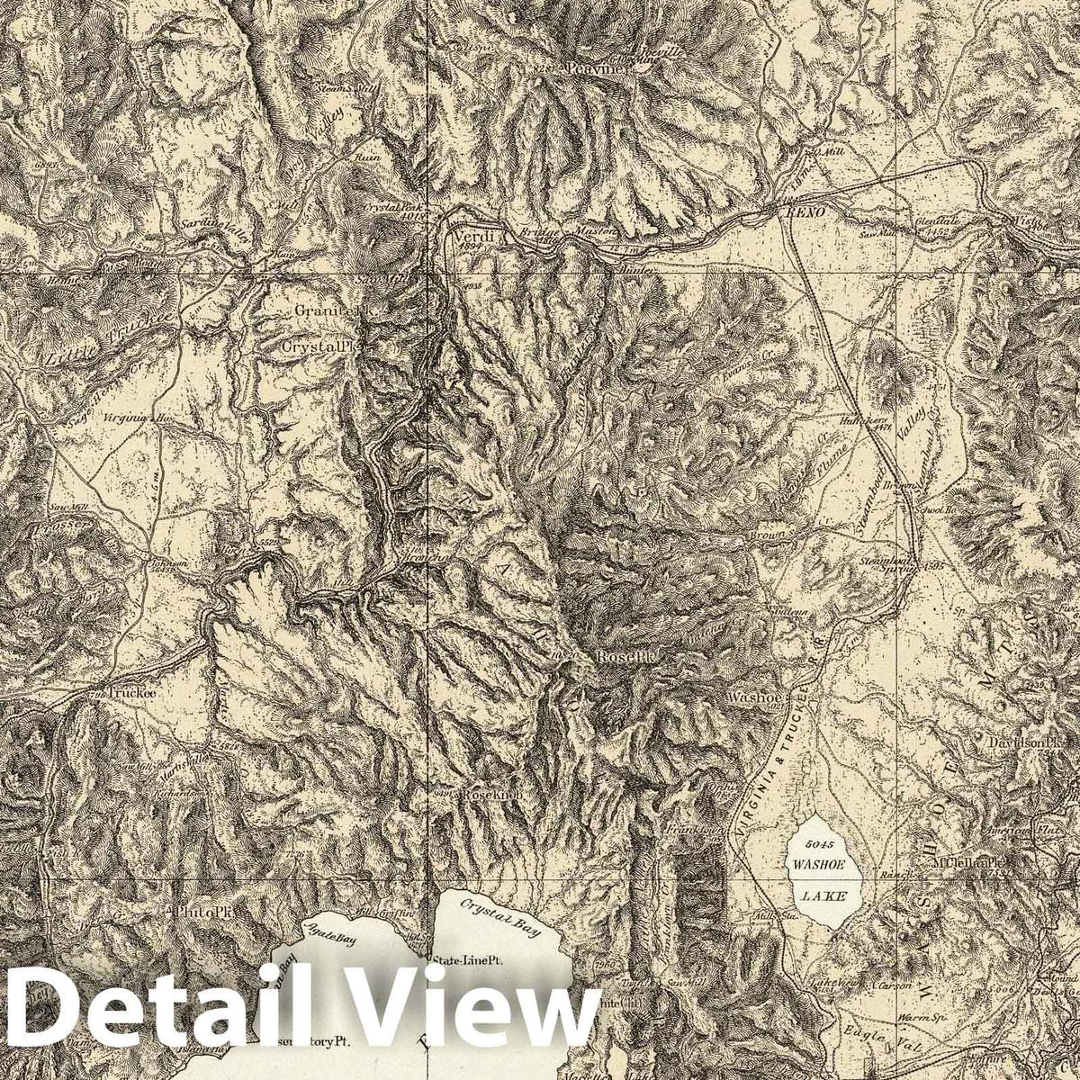 Geologic Map, 1882 - Eastern California & Western Nevada Wheeler Survey