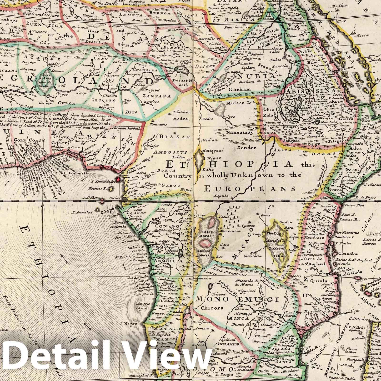 Climate, 1732 - Africa Historical Map Print by Herman Moll