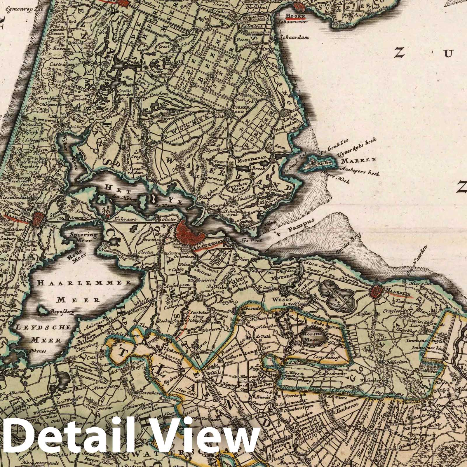 Holland (County of Holland), Netherlands, 1788 – Historical Map Print