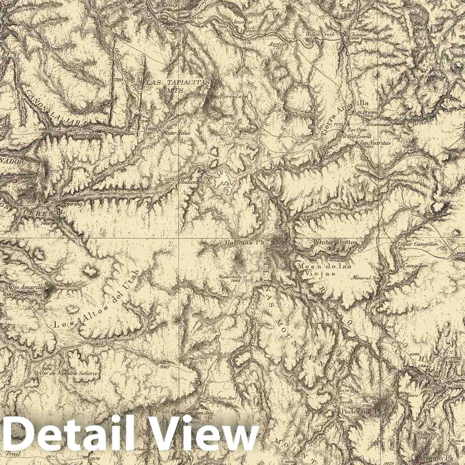 Southern Colorado and Northern New Mexico - Geologic Map, 1882