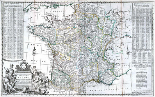 Historic Map : 1732 France. - Vintage Wall Art
