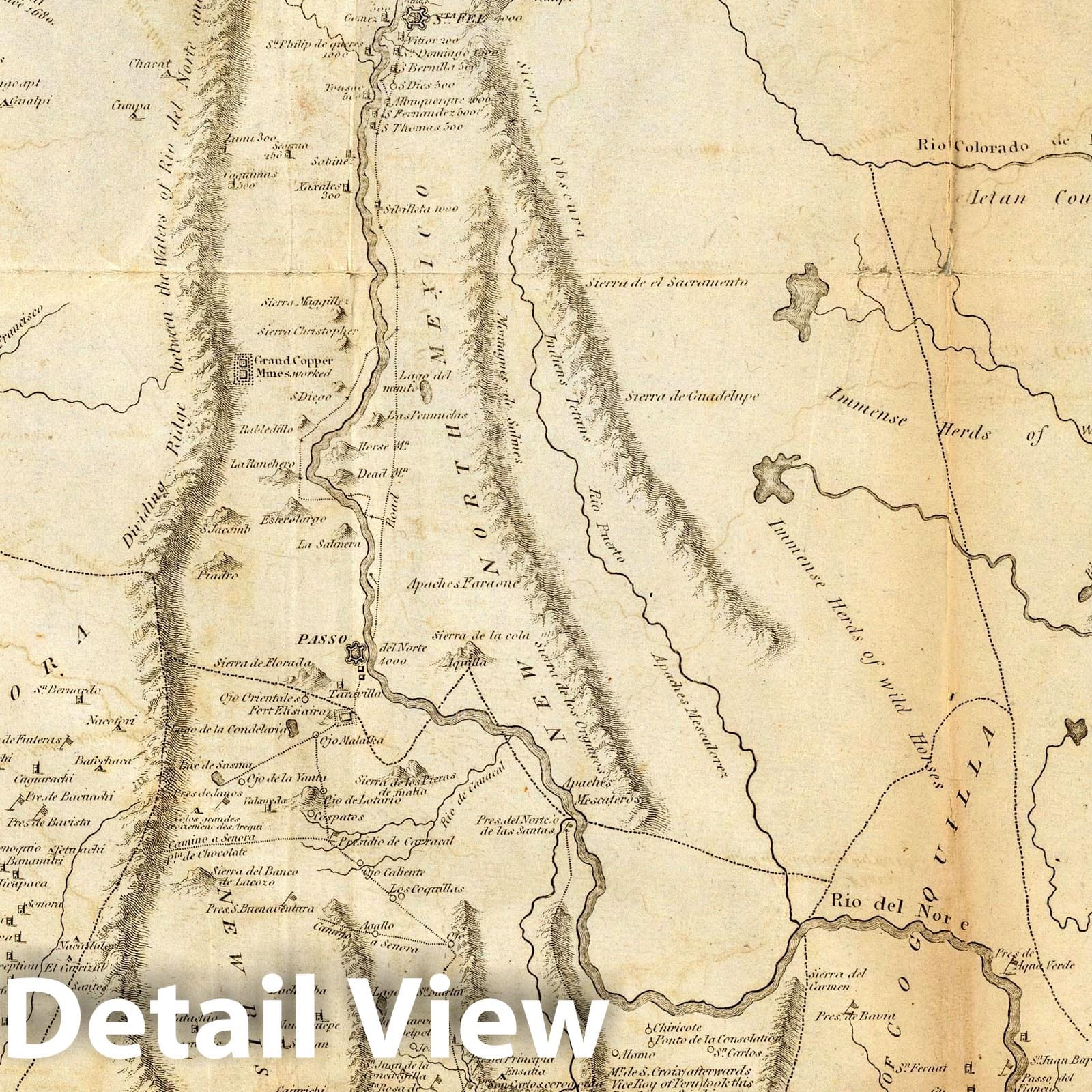 Historic Map : Exploration Book - 1810 Map of The Internal Provinces of New Spain. - Vintage Wall Art