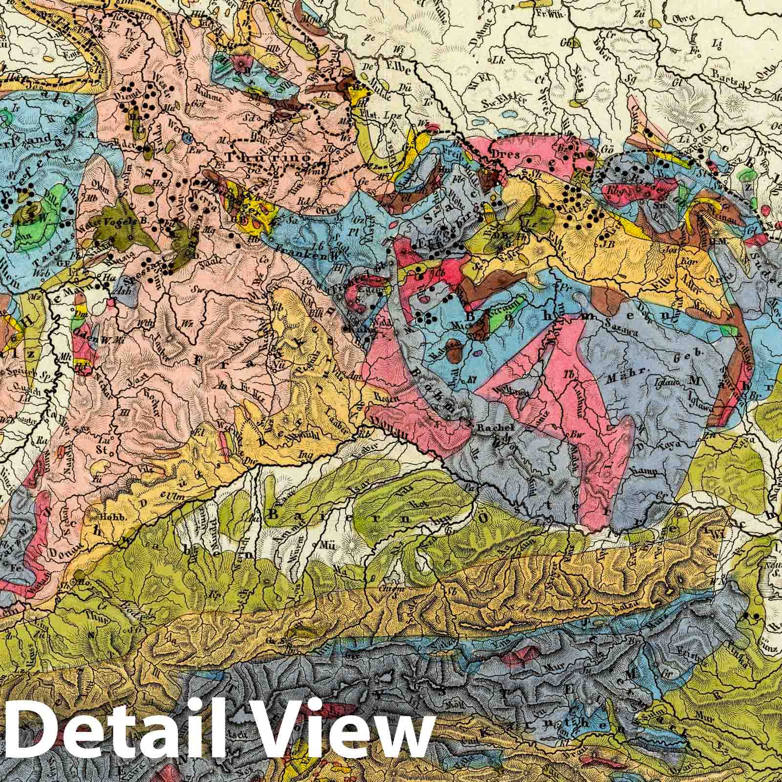 Germany - Geologic Map, 1843 - Historical Map Reproduction
