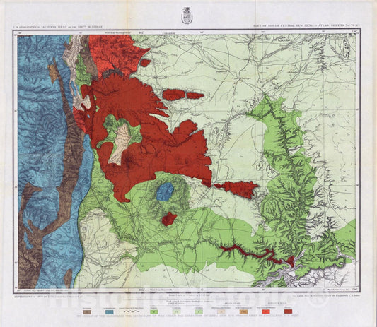 Historic Map : National Atlas - 1881 70C. Part Of North Central New Mexico. - Vintage Wall Art