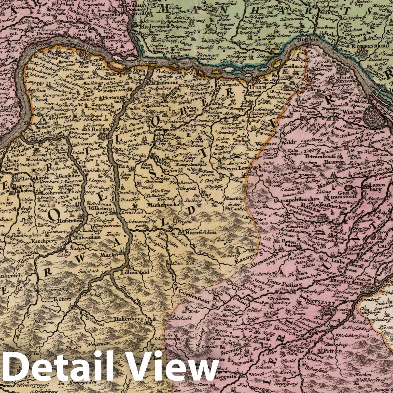 Lower Austria, 1788 - Historical Map Print