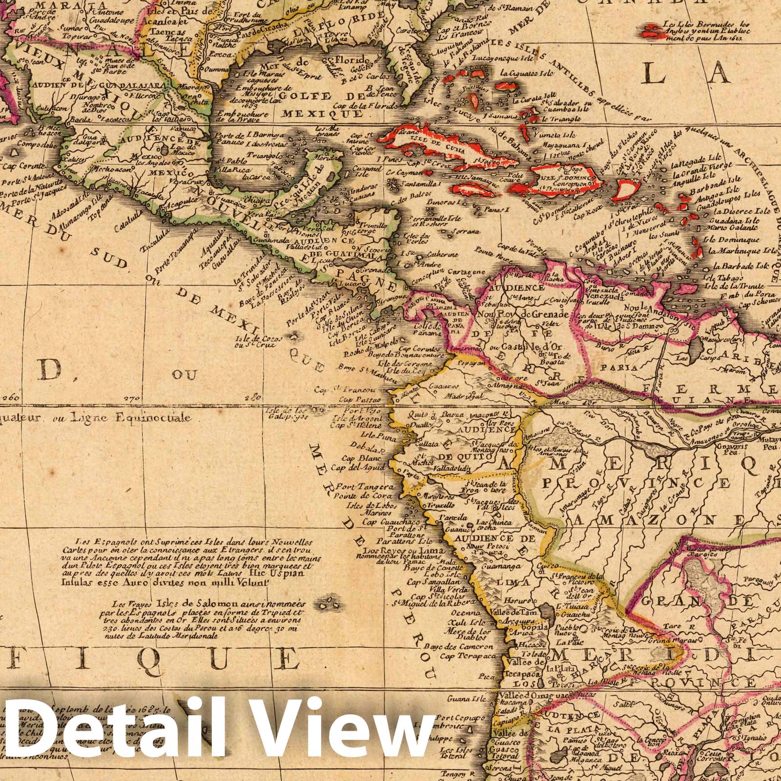 North America and South America - River Map, 1742 - Historical Map Print