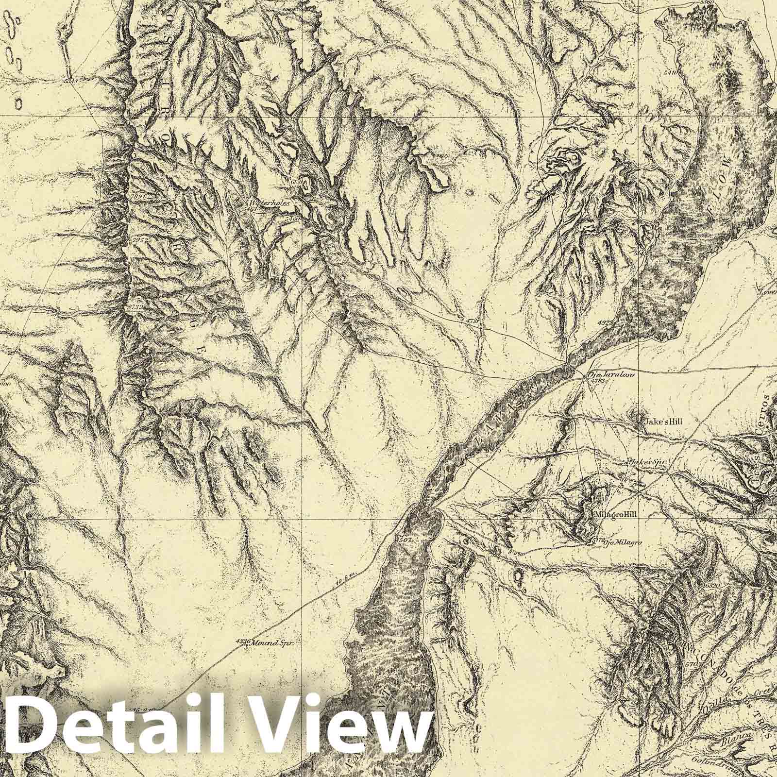 Southern New Mexico - Sheet No. 84B, 1879 - Wheeler Survey Topographic Map
