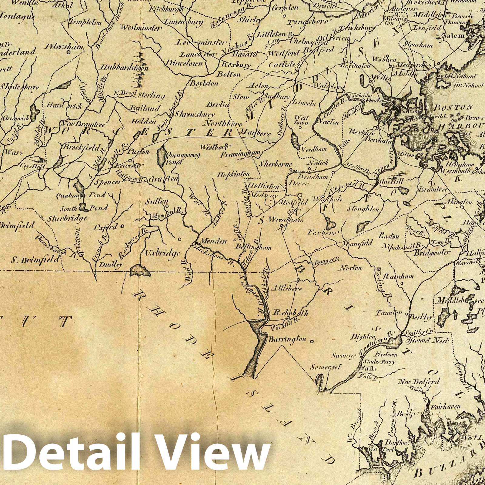 Massachusetts 1795 Historical Map Print - Carey's American Atlas