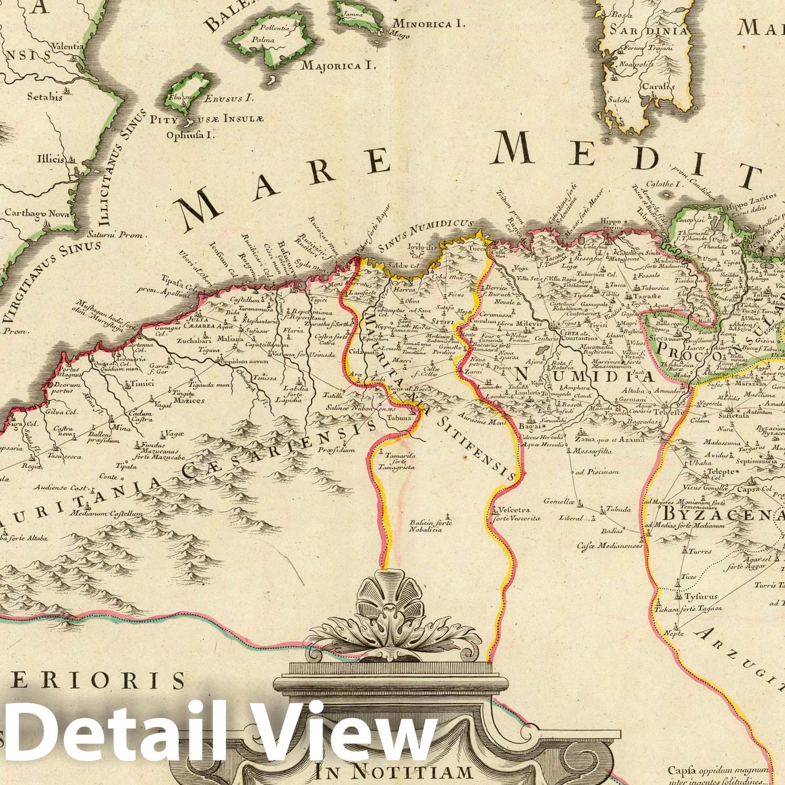 North Africa - Route Map, 1700 - Historical Map Print by de l'Isle