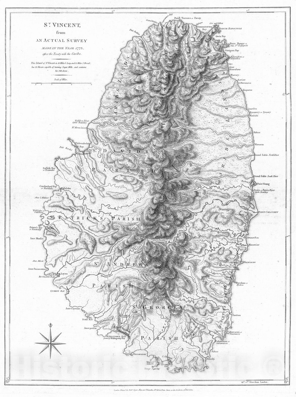 Saint Vincent - Nautical Chart, 1775 - Historical Map Reproduction