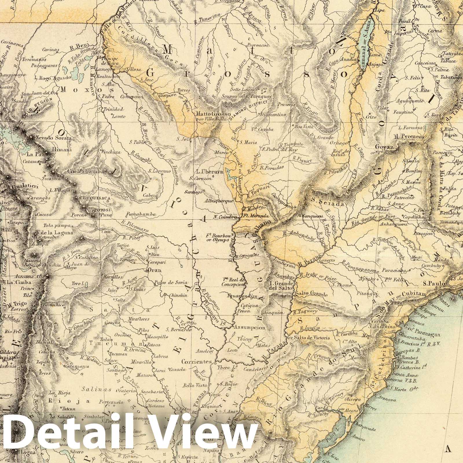 South America, 1872 - Historical Map Print