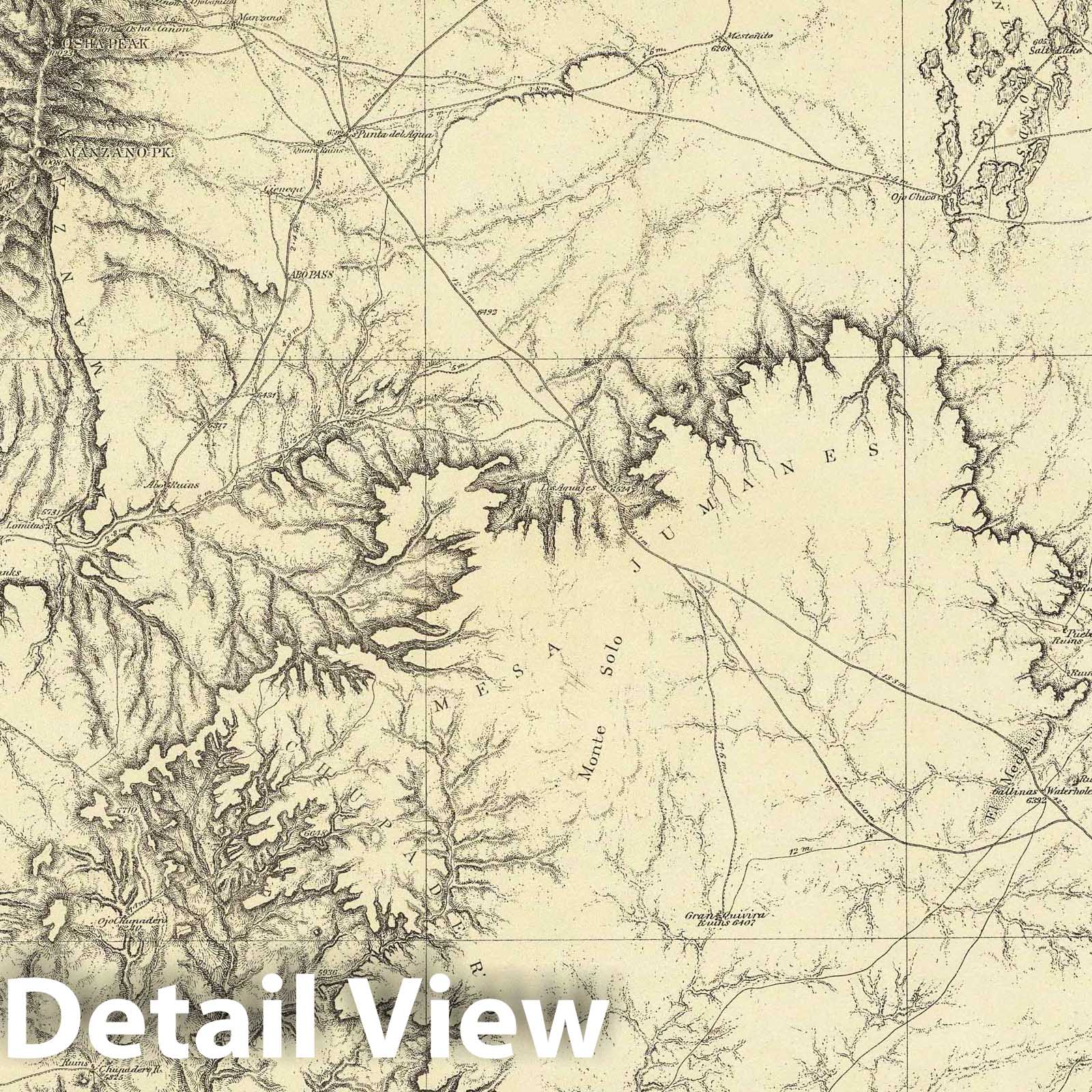 Wheeler Survey: Central New Mexico - Plate No. 77D, 1878 - Historical Map Print