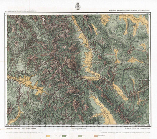 Historic Map : National Atlas - 1876 61B. Economical Features Of Central Colorado. - Vintage Wall Art