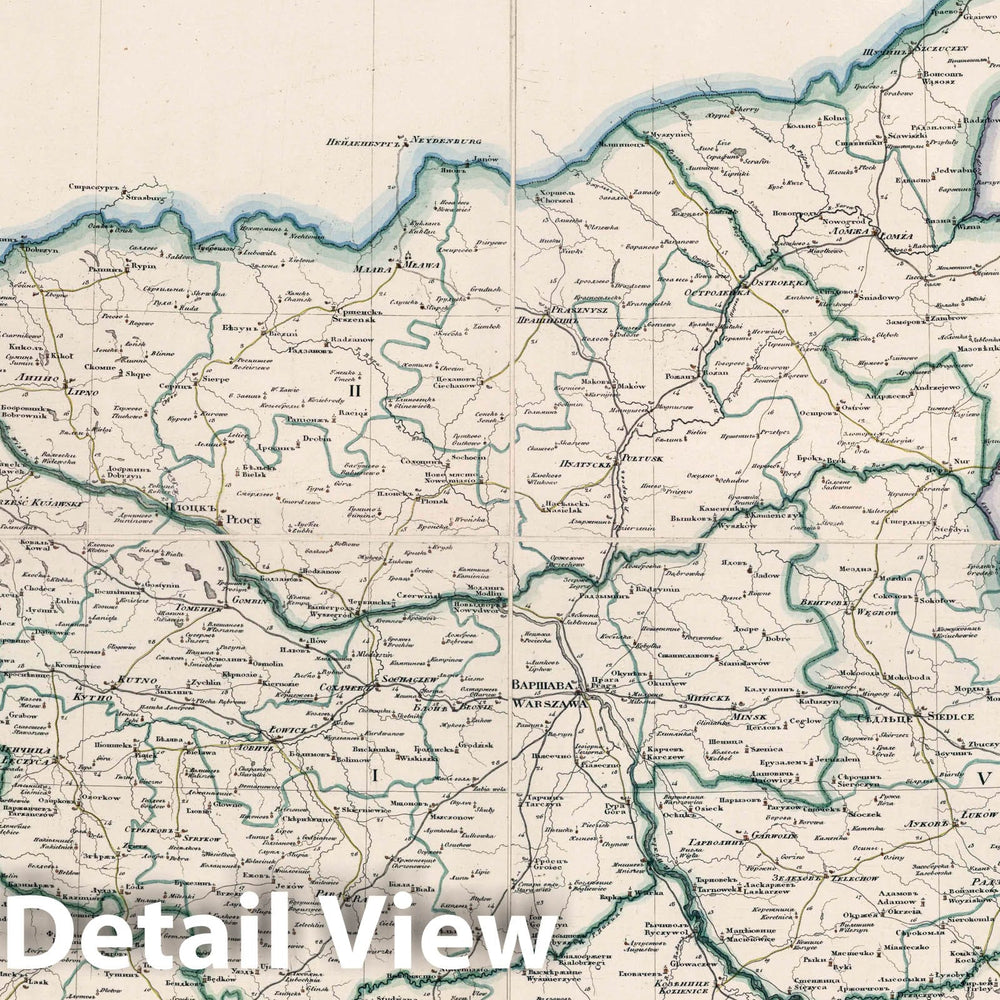 Historic Map : Poland, 1829 Generalnaia karta Tsarstva Polskago = Mappa generalna Krolestwa Polskiego , Vintage Wall Art