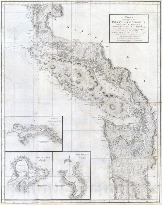 Historic Map : 1798 The Coast of N.W. America. v4 - Vintage Wall Art