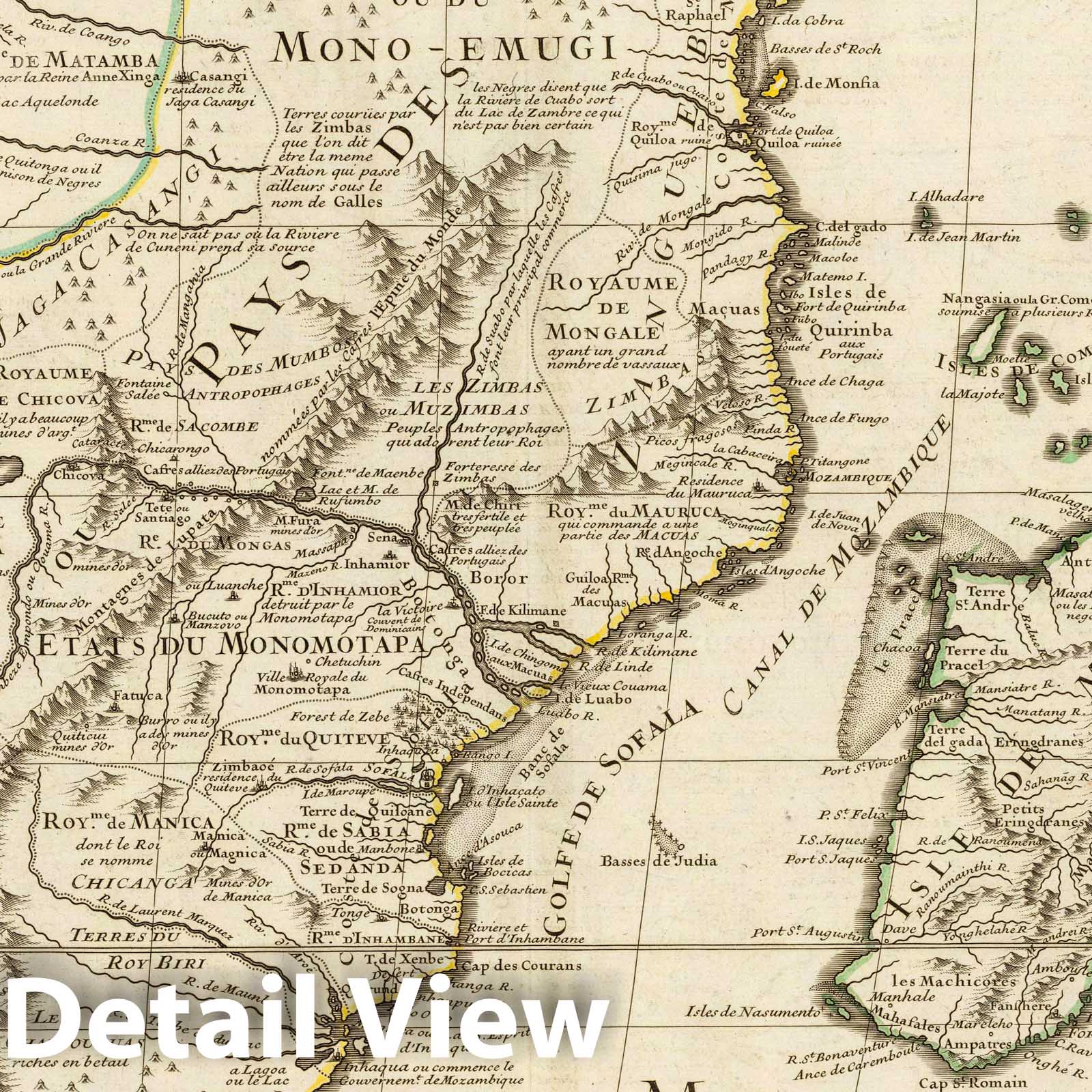 Congo and Kaffraria - Route Map, 1708 - Historical Map Print
