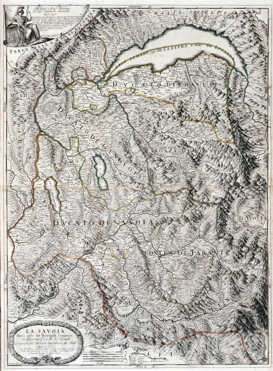 Historic Map : France, , Europe 1680 La Savoia , Vintage Wall Art