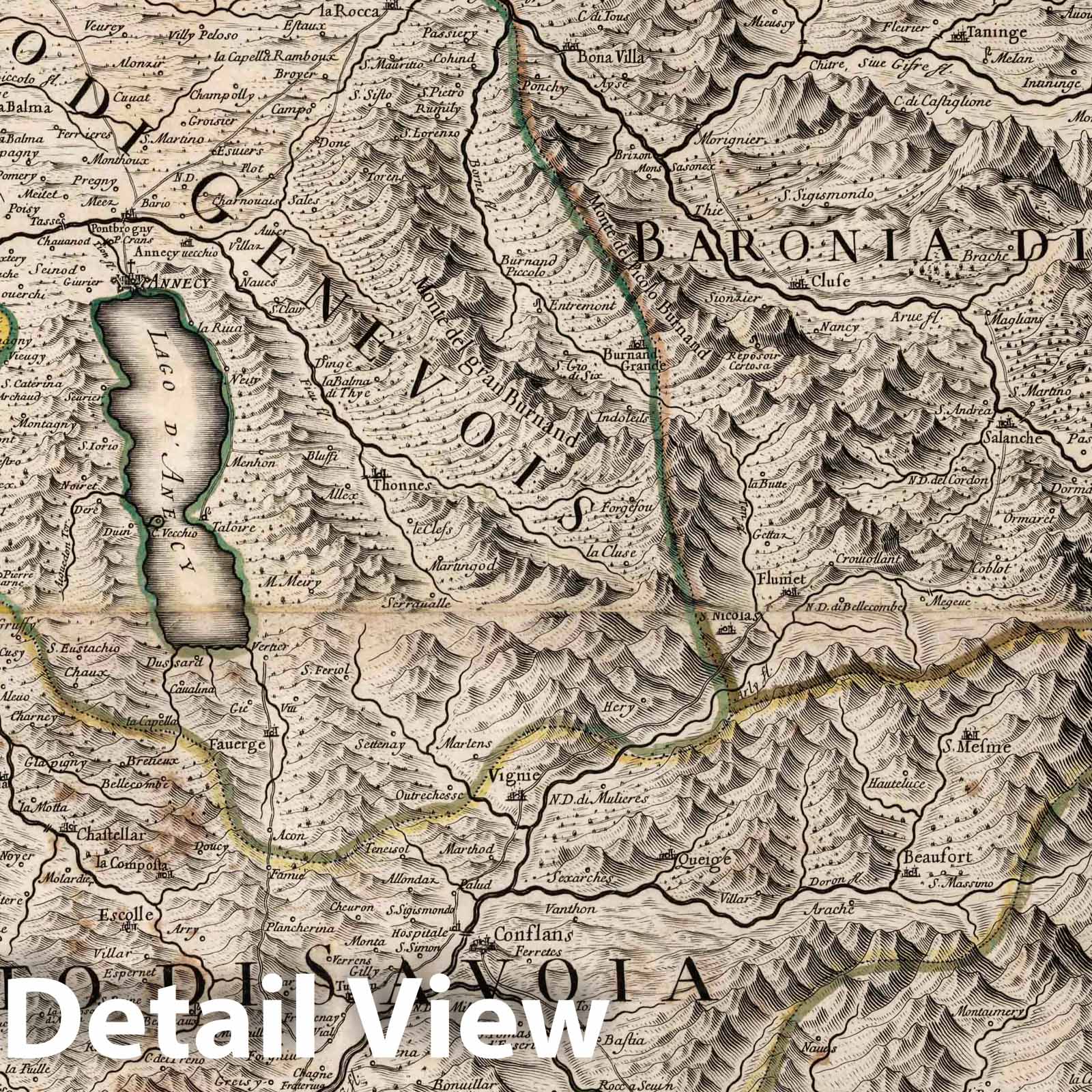 Savoy, 1680 - Historical Map Print from Mercurio Geografico