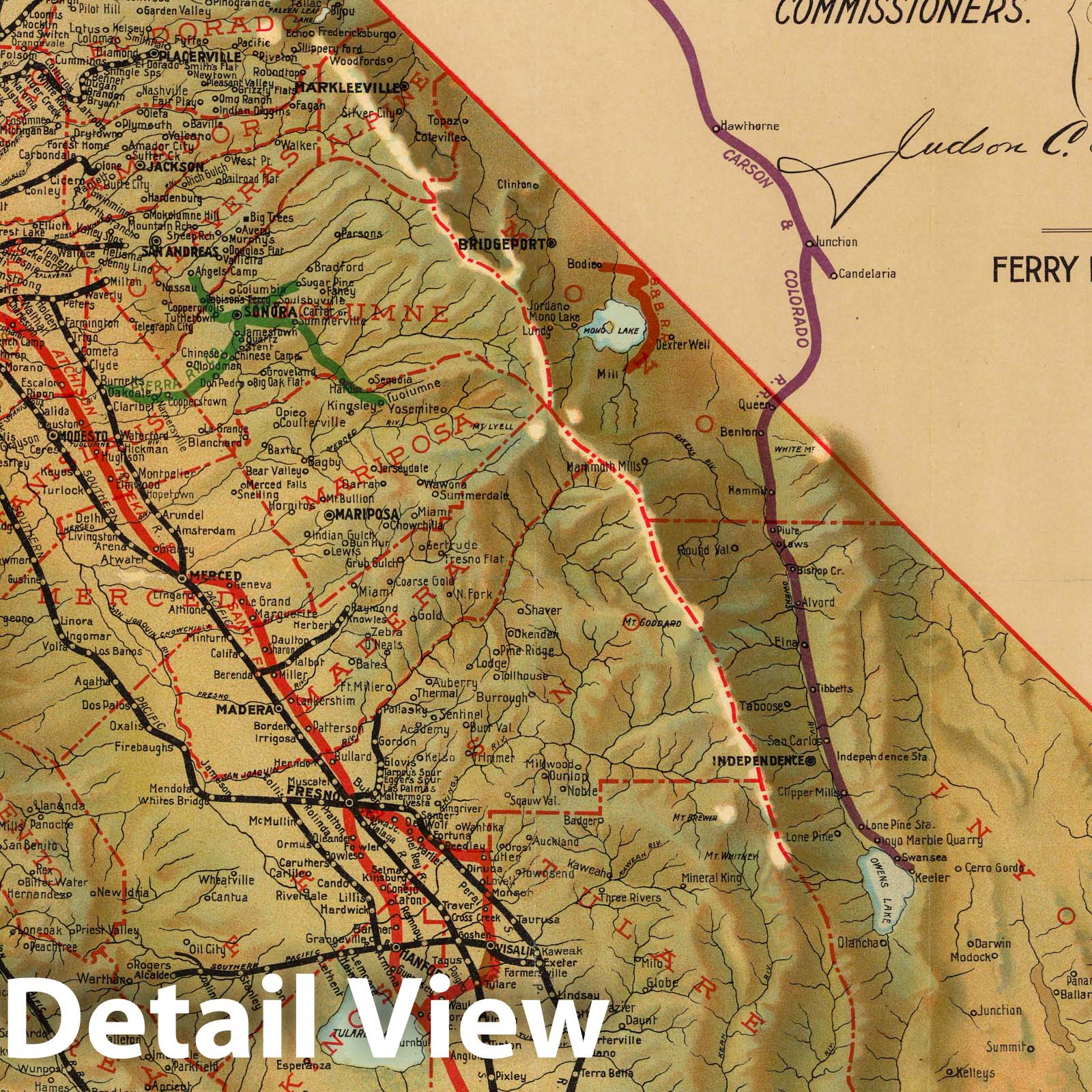 California - Railroad Map, 1903 - Historical Map Print