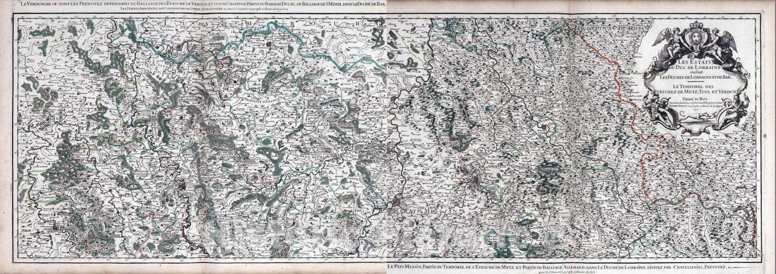 Historic Map : Verdunois , France 1704 Composite Map: Le Verdunois. , Vintage Wall Art
