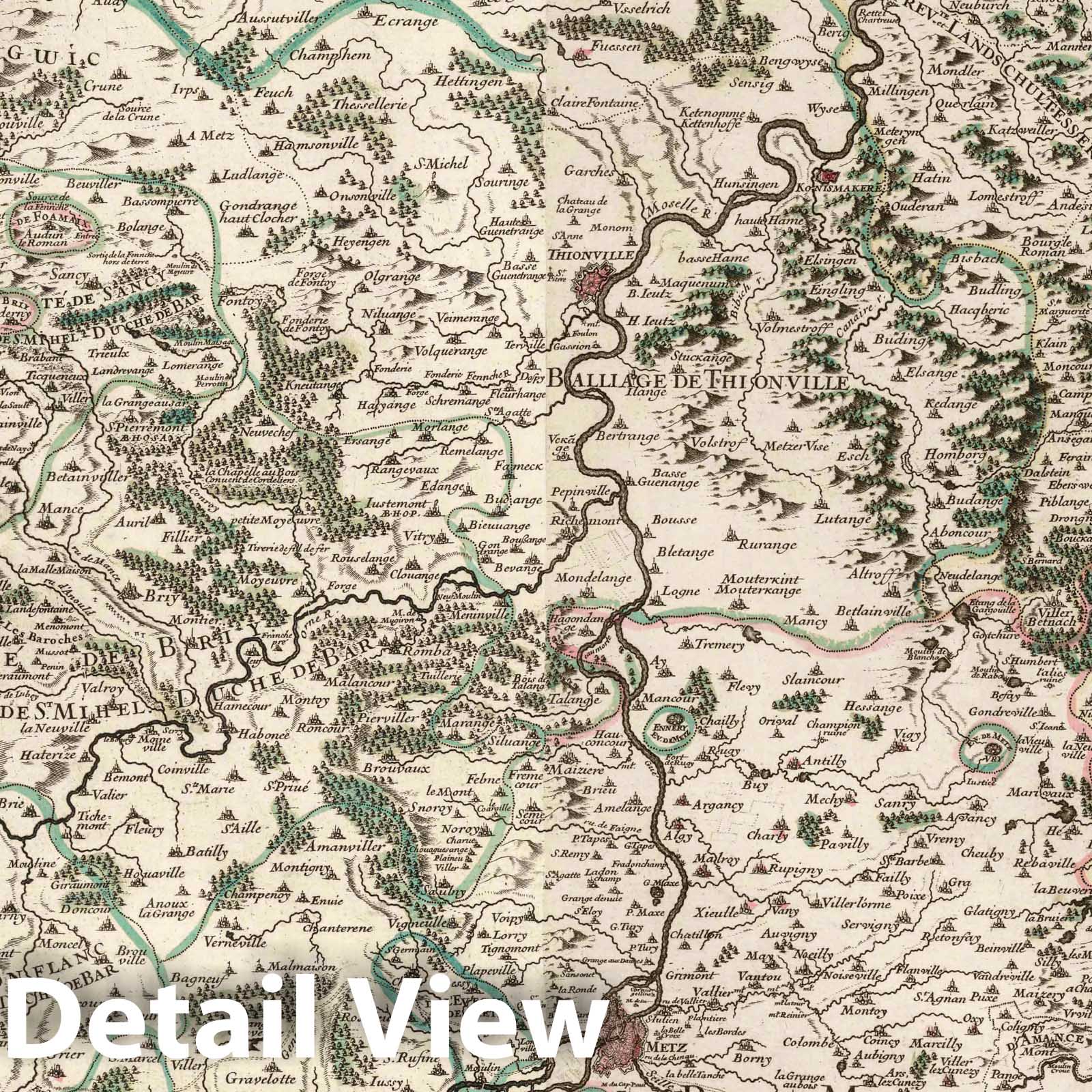 Verdun Region, 1704 - Historical Map Print