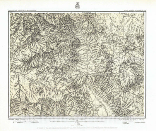 Historic Map : National Atlas - 1879 61B. Central Colorado. - Vintage Wall Art