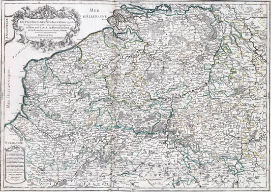 Historic Map : Netherlands, 1804 Les Provinces des Pay-Bas Catholiques. , Vintage Wall Art