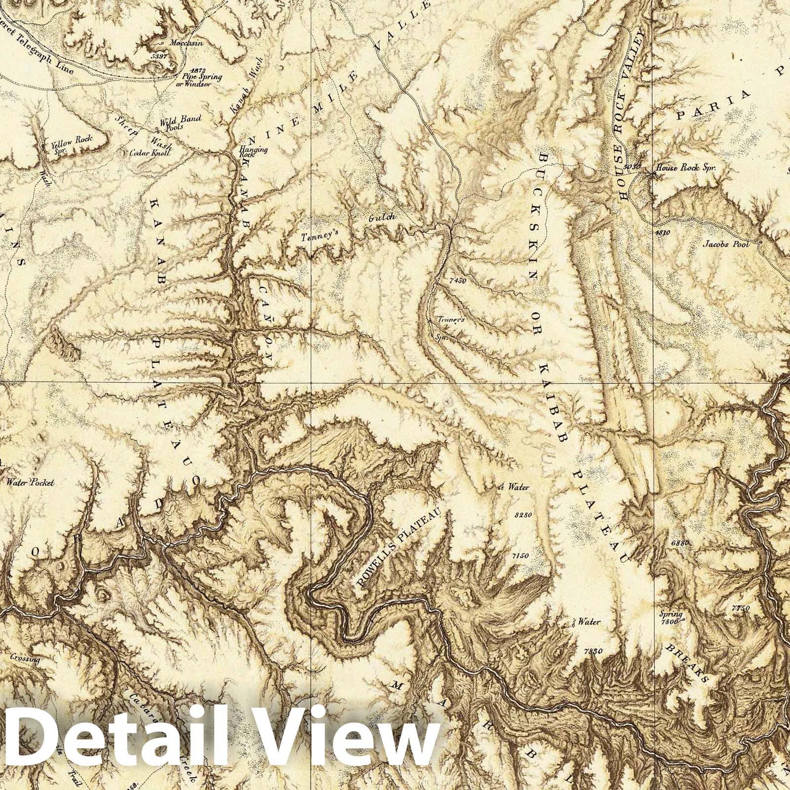 Wheeler Survey: Northern Arizona and Southern Utah - Geologic Map, 1873